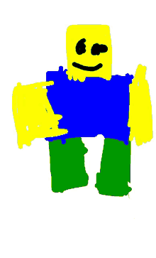 a drawing of a cartoon character with a yellow face