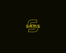 a black background with the word sams in yellow