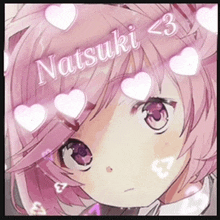 a drawing of a girl with the name natsuki on it