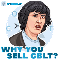 a cartoon of a man with the words " why you sell cobalt " on the bottom