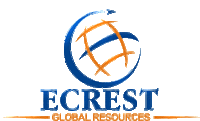 a logo for ecrest global resources with a globe