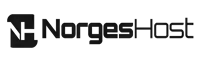 a logo for norgeshost is shown in black on a white background