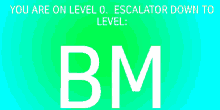 a green and blue background with the letter bm on it