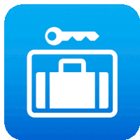 a blue icon with a briefcase and a key on top