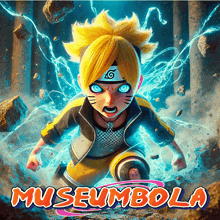 a poster with a cartoon character and the words museumbola on the bottom