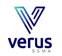 a logo for verus ssma with a blue and green v on a white background