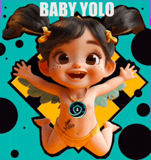 a picture of a baby with the words baby yolo on the bottom