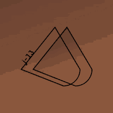 a brown background with a drawing of a triangle and the number 13 on it