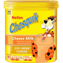 a yellow container of cheesquik cheese milk contains 38 servings