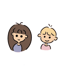 a cartoon drawing of a boy and a girl