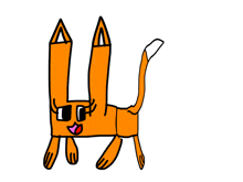 a cartoon drawing of a fox with two ears