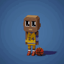 a cartoon basketball player with the number 24 on his jersey