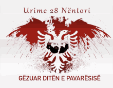 a poster that says urime 28 nentori with a red eagle