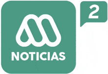 a green logo for noticias with a white letter m