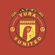 a red and yellow logo that says yura yunited on it