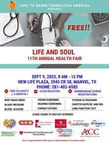 a flyer for the 11th annual health fair