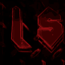 the letters l and s are glowing in red on a black background