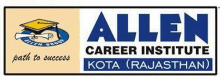 a logo for allen career institute kota ( rajasthan ) with a graduation cap and diploma on a white background .