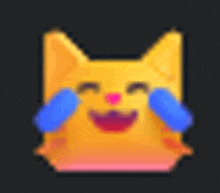 a pixel art of a cat with tears coming out of its eyes .