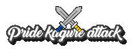 a logo for pride kagure attack has two crossed swords on it