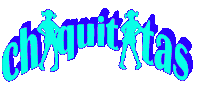 a blue and purple logo for chiquitatas with a silhouette of a woman