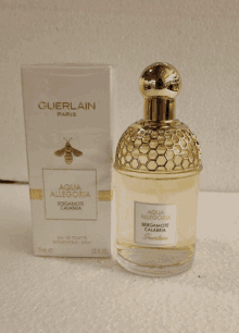 a bottle of guerlain aqua allegoria bergamote calabria perfume