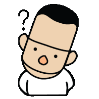 a cartoon drawing of a man with a question mark on his forehead