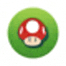 a green circle with a red mushroom in it .