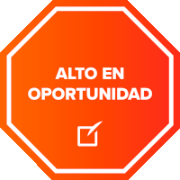 a sign that says alto en oportunidad with a check mark