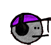 a drawing of a person wearing headphones and a headset