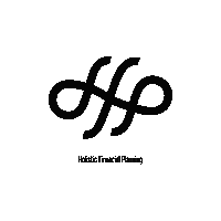 a logo for holistic financial planning is shown in black and white