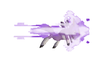 a cartoon of a fox with purple smoke coming out of it