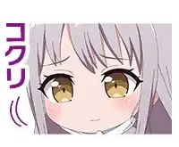 a close up of a cute anime girl 's face with a purple background and chinese writing .