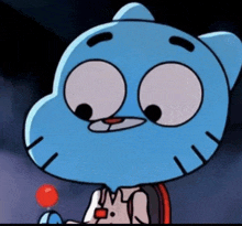 a close up of gumball from the amazing world of gumball