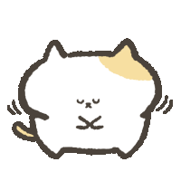 a drawing of a white cat with a yellow spot on its face