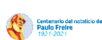 a logo for paulo freire 1921-2021 is shown