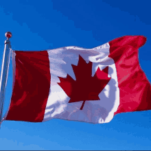 a large canadian flag with a maple leaf on it