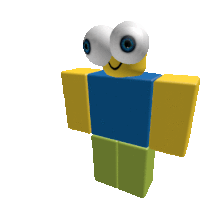 a roblox character with two eyes and a smile