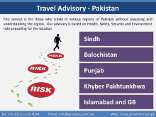 a poster for travel advisory in pakistan shows a man walking towards a risk