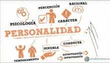 a poster with the word personalidad written in orange letters