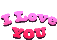 the word i love you is written in pink and red letters