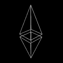 a drawing of a diamond with a black background