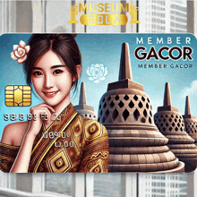 a credit card that says member gacor with a woman on it