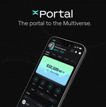 a phone with a screen that says ' portal ' on it