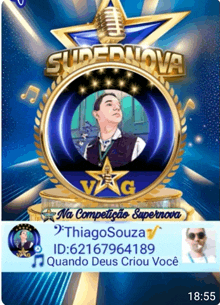 a poster that says supernova on it with a man in the center