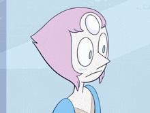 a close up of a cartoon character with a pearl in her head