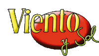 a logo for viento y sol with a red oval in the middle