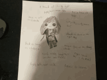 a drawing of a girl with the words a heart of shining light at the top