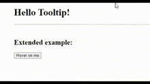 a screenshot of a web page that says hello tooltip