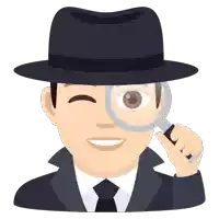 a man in a hat is holding a magnifying glass over his eye